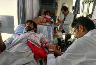 استقرار اکیپ اهدای خون در شهرستان میرجاوه
